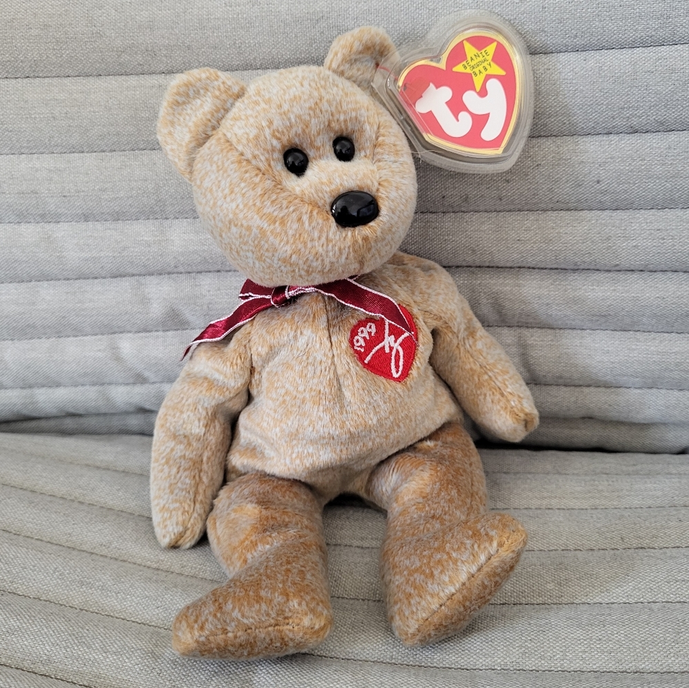Retired Ty Beanie Baby 1999 Signature Bear Rare Plushie Gift Mint Tag Vintage